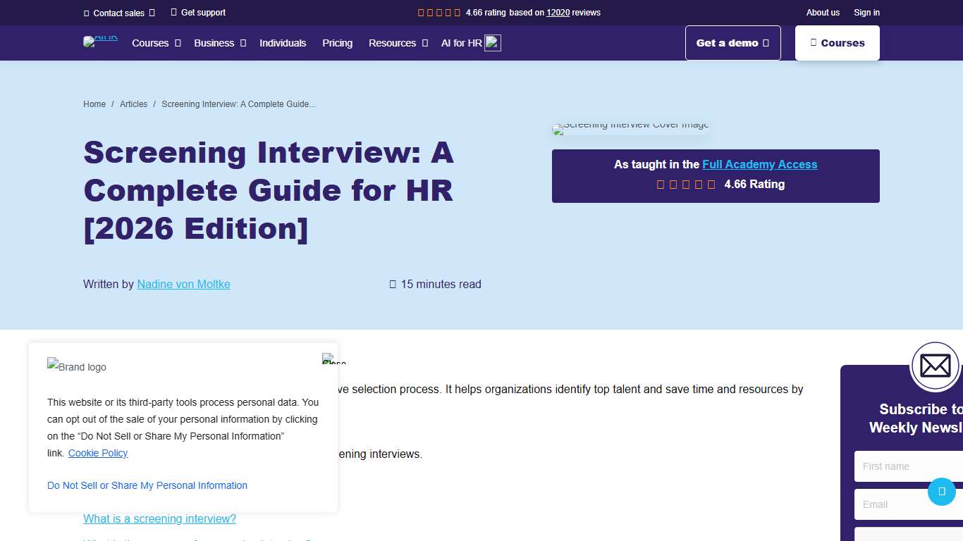 Screening Interview: A Complete Guide for HR [2026 Edition] - AIHR